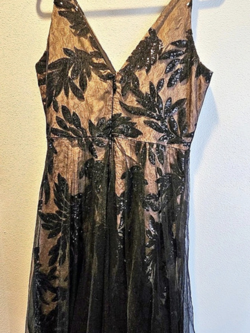 Dress the Population Black Courtney Floral Sequin Mini Dress -NWT - Size XXL